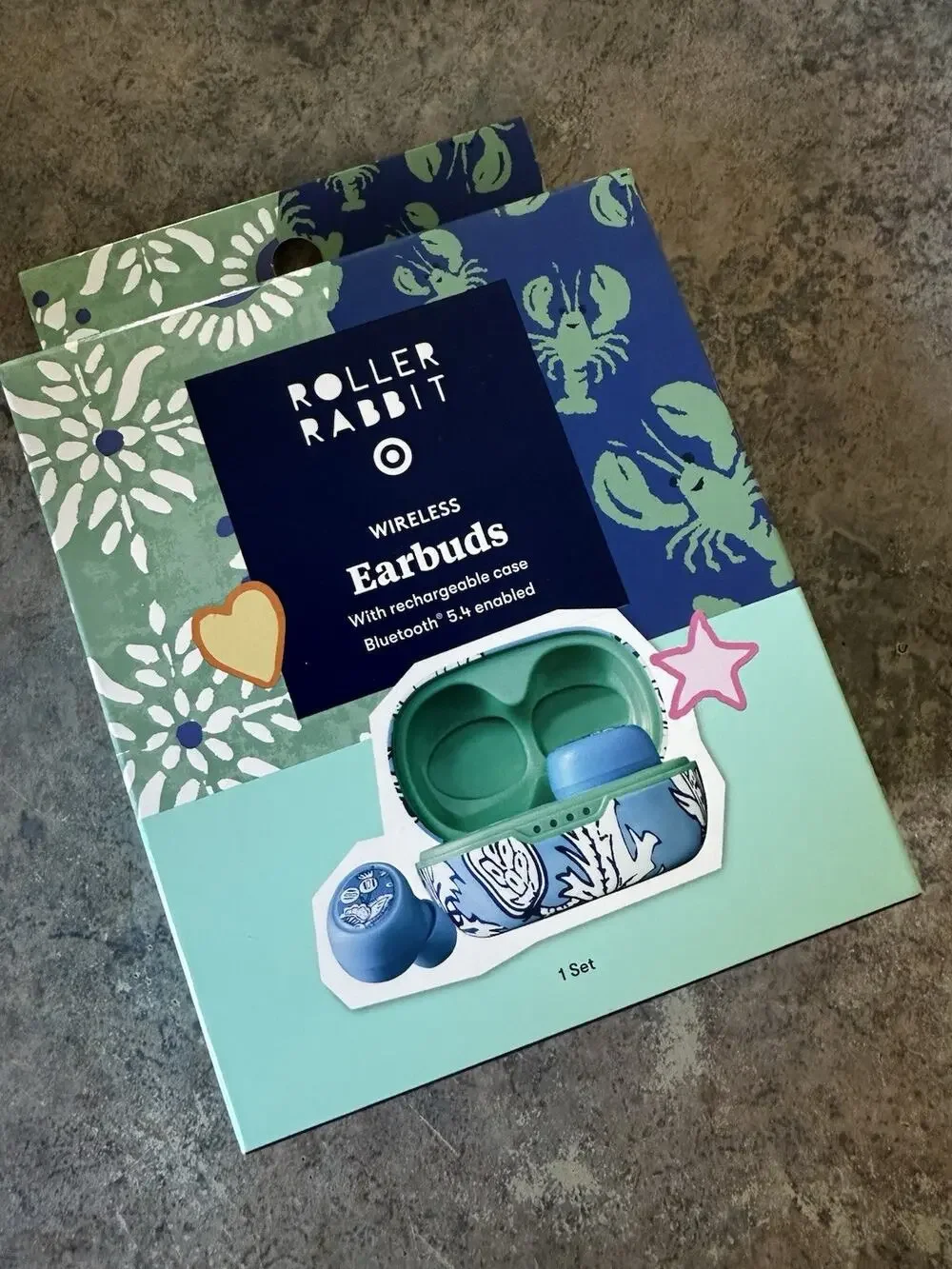 Roller Rabbit x Target - Floral Vines Wireless Bluetooth Earbuds Case Blue